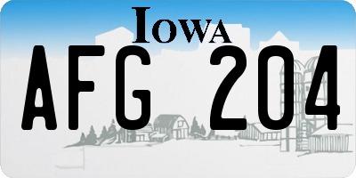 IA license plate AFG204