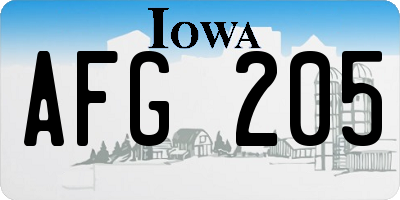 IA license plate AFG205