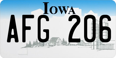 IA license plate AFG206