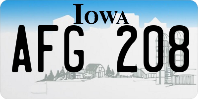 IA license plate AFG208