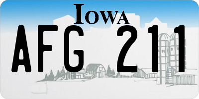 IA license plate AFG211