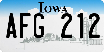IA license plate AFG212