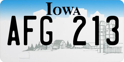 IA license plate AFG213