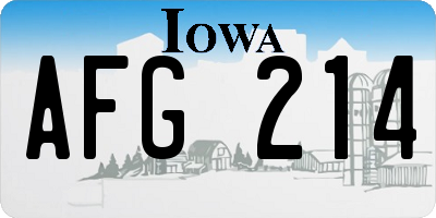 IA license plate AFG214
