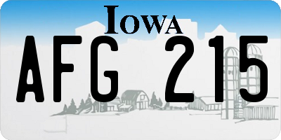 IA license plate AFG215