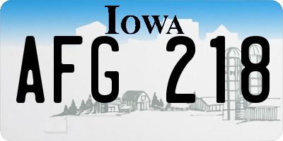 IA license plate AFG218