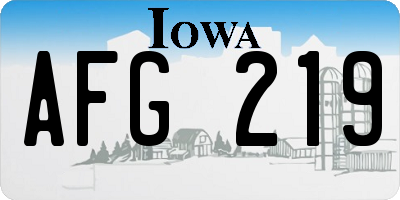 IA license plate AFG219