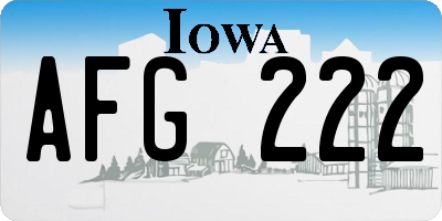 IA license plate AFG222