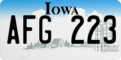 IA license plate AFG223