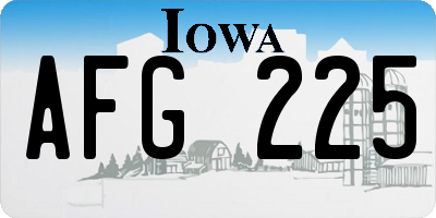 IA license plate AFG225