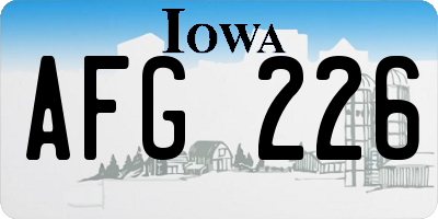 IA license plate AFG226