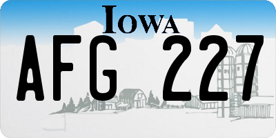 IA license plate AFG227