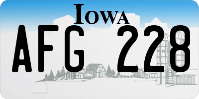 IA license plate AFG228