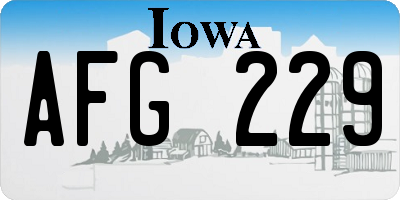 IA license plate AFG229