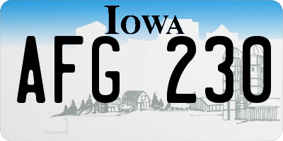 IA license plate AFG230