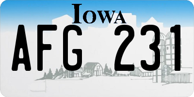 IA license plate AFG231