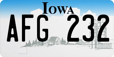 IA license plate AFG232