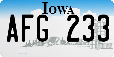 IA license plate AFG233