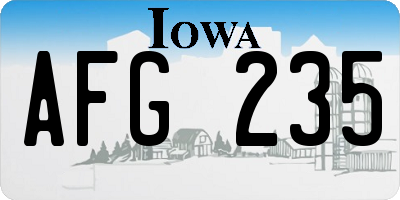 IA license plate AFG235