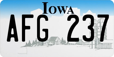 IA license plate AFG237