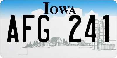 IA license plate AFG241