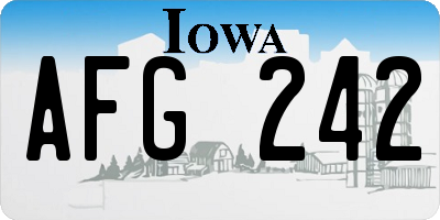 IA license plate AFG242