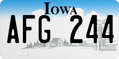 IA license plate AFG244