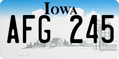 IA license plate AFG245