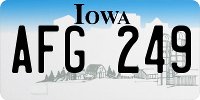 IA license plate AFG249
