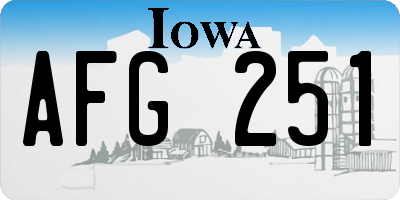 IA license plate AFG251