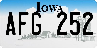 IA license plate AFG252