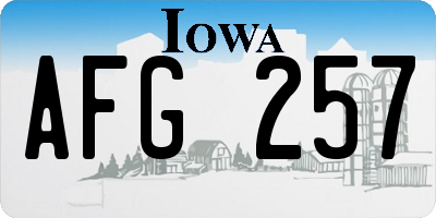 IA license plate AFG257