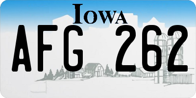 IA license plate AFG262