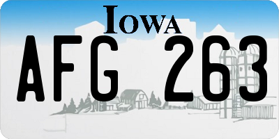 IA license plate AFG263