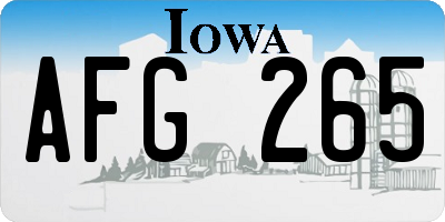 IA license plate AFG265