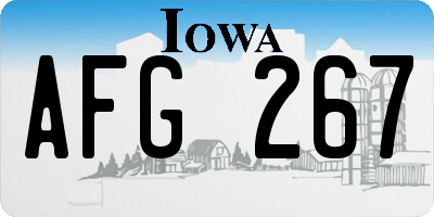 IA license plate AFG267