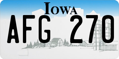 IA license plate AFG270