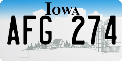 IA license plate AFG274