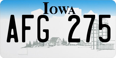 IA license plate AFG275
