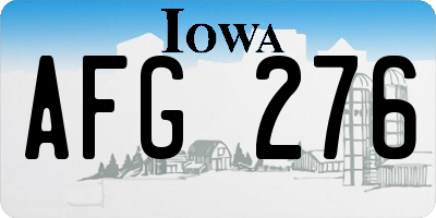 IA license plate AFG276