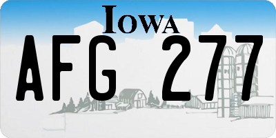 IA license plate AFG277