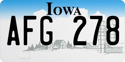 IA license plate AFG278