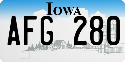 IA license plate AFG280