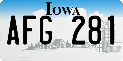 IA license plate AFG281