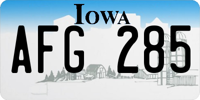 IA license plate AFG285