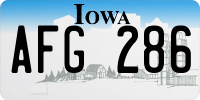 IA license plate AFG286