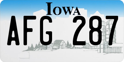 IA license plate AFG287