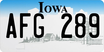 IA license plate AFG289