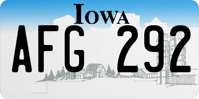 IA license plate AFG292