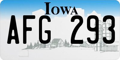 IA license plate AFG293